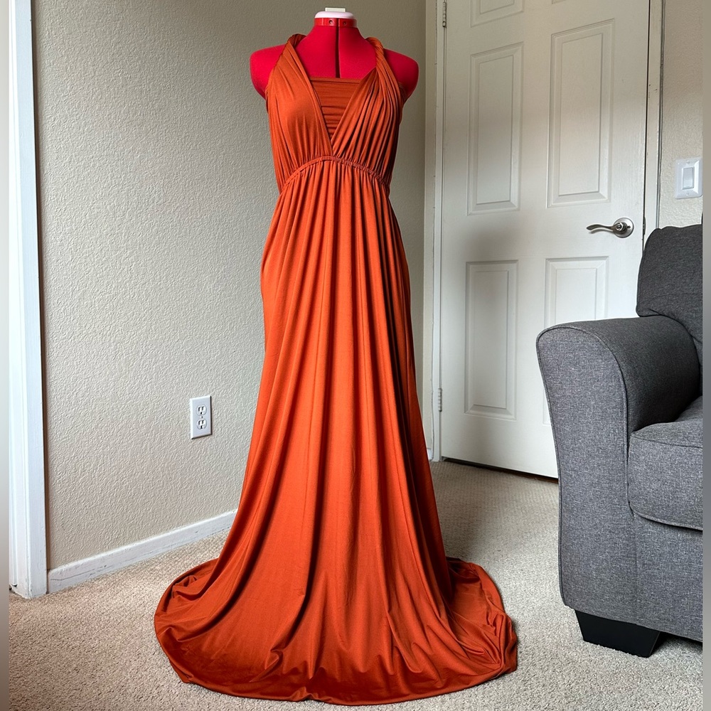 Burnt orange bridesmaid dress convertible dress infinity dress multi wrap dress